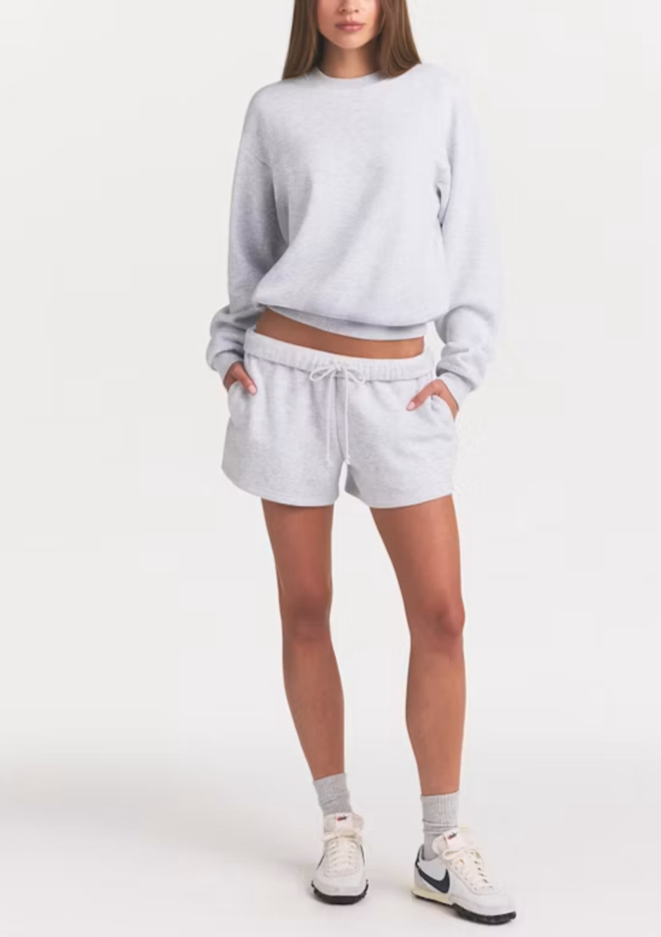 SKIMS Sweatshirt Pullover Crewneck Y2K Gray Lounge Cozy Casual S A010625